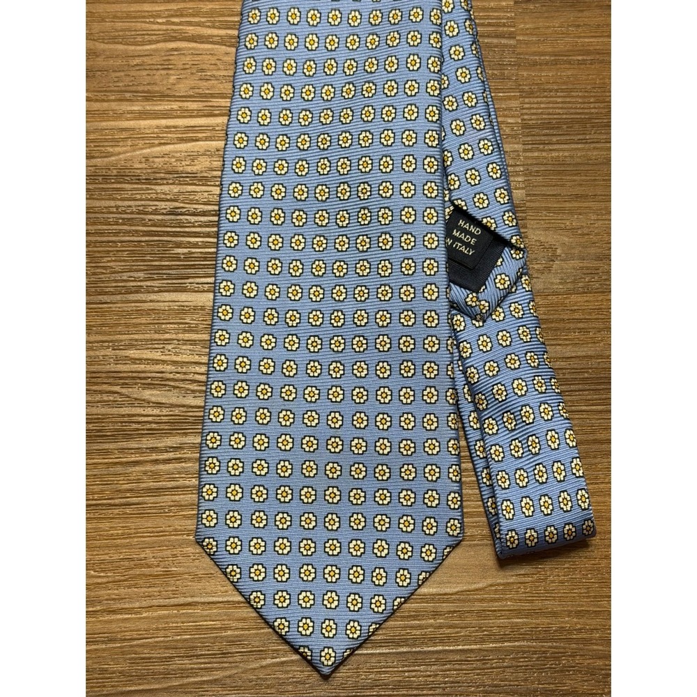 Polo Ralph Lauren Silk Tie Mens Blue Floral Medallion AOP Hand Made Italy